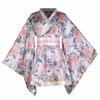 Japanese Anime Girl Dance Kimono Flower Patterned One Piece Stage Performance Photography Flower Yukata Light Free Gown, Dress, Costume, Kimono, (S14