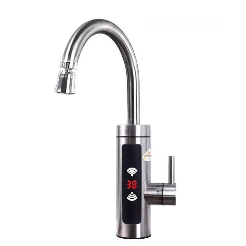 Elektryczny Podgrzewacz Wody Bateria Kuchenna Bezzbiornikowy Podgrzewacz Wody Kran LCD Cyfrowy Dotykowy Obrót 360 Stopni Baterie Termostatyczne