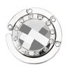 Foldable Hangbag Hook Crystal Alloy Round Shape Table Hook Desk Hanger Purse Bag Hook Holder for Hanging