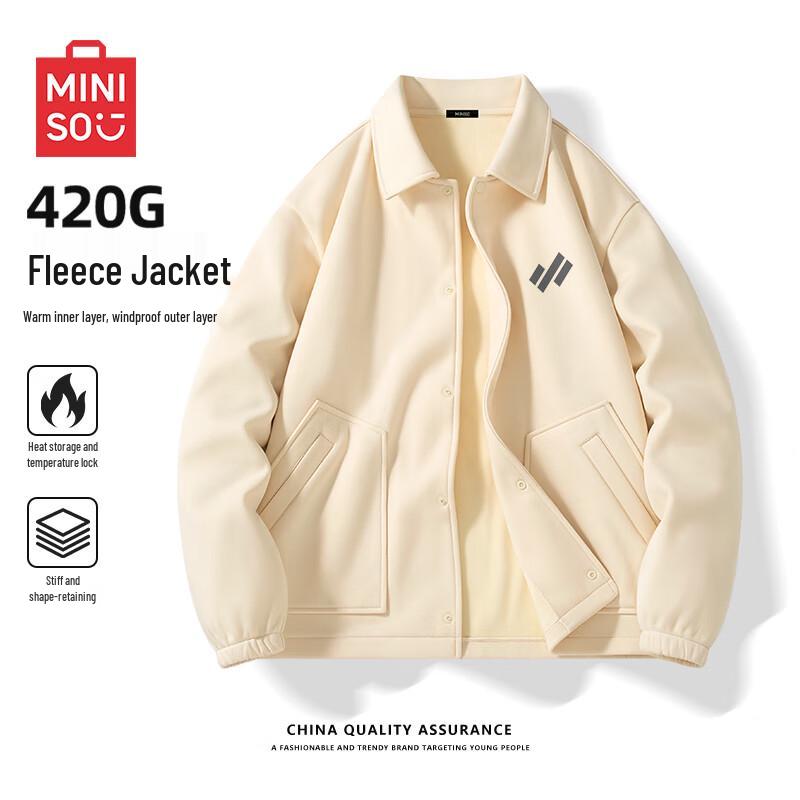 

MINISO Men s Premium Fleece-Lined Heavyweight Winter Jacket XL