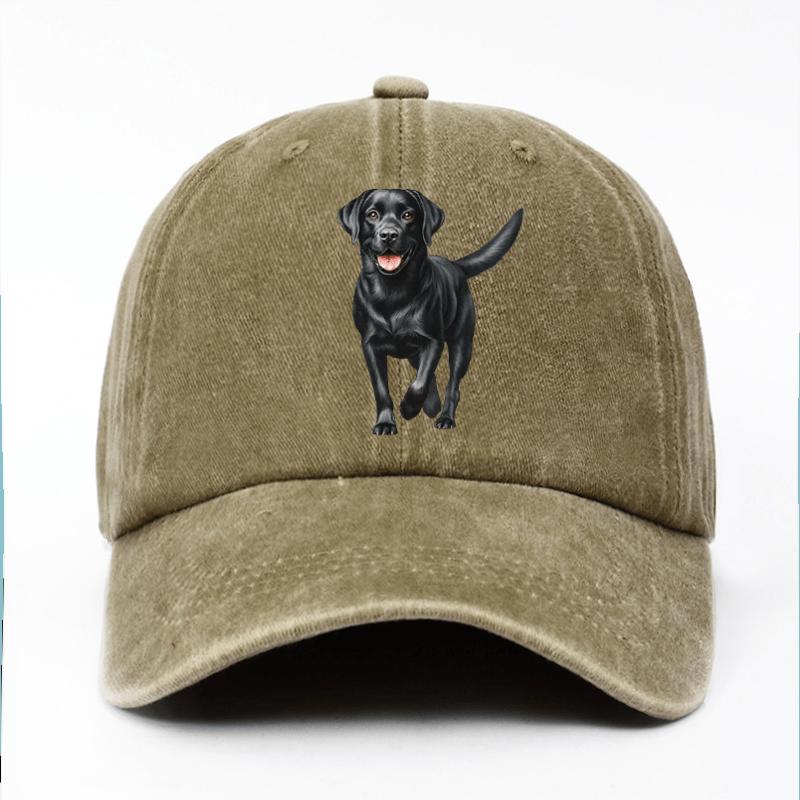 Baseballkappe mit schwarzem Labrador-Print ist das perfekte Geburtstagsgeschenk für Tierliebhaber, größenverstellbar für Unisex und Damen