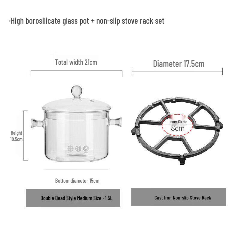 Qiwei High Borosilicate Glass Versatile Cooking Pot
