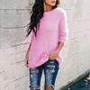 Moda Autunno Inverno Donna Maglione Morbido Colore Unico Manica Lunga Pullover Top