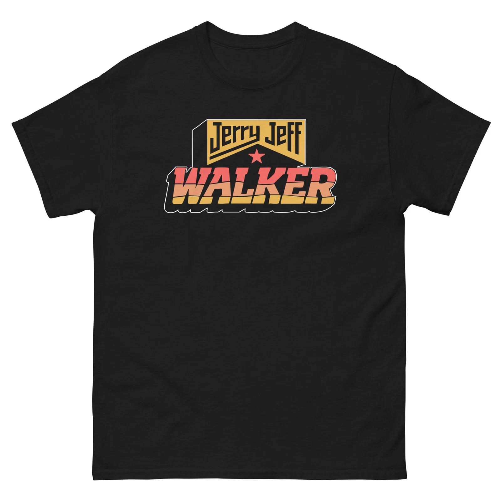 

Jerry Jeff Walker Graphic 100% Cotton T-shirt Mens Tees Top Black Unisex classic tee XL