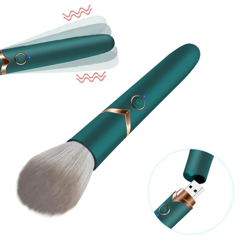 Makeup Brush Bullet Vibrator Dildo Strong Shock Orgasm G-Spot Nipple Clitoral Stimulator Massage AV Wand Female Sex Toys