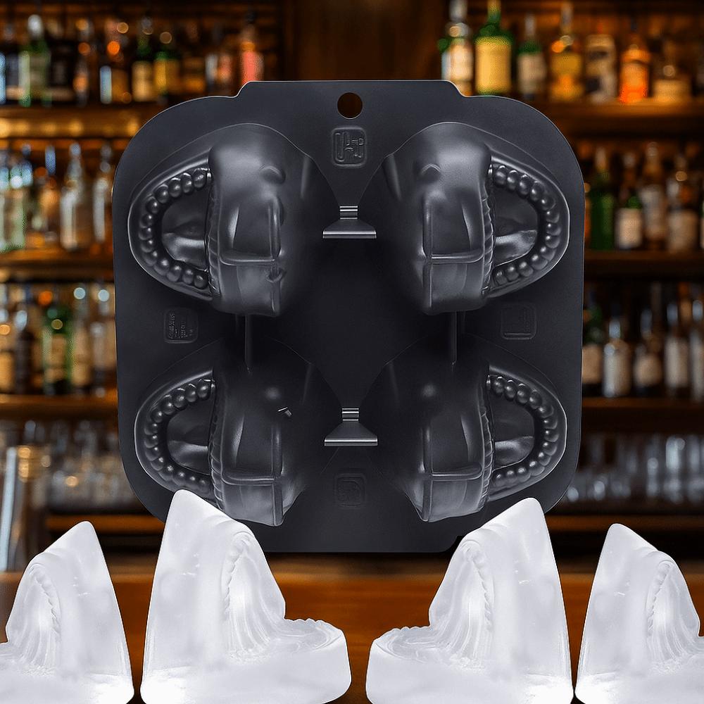 2pcs 3D Sharks Ice Cube Mold Food Grade Silicone Ice Cube Maker Kitchen Gadgets Ice Cube Tray  Pub
