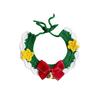 Red Bowknot Christmas Pet Neckwear Yarn Pet Holiday Bib Xmas Puppy Outfit Cat Santa Hat  New Year
