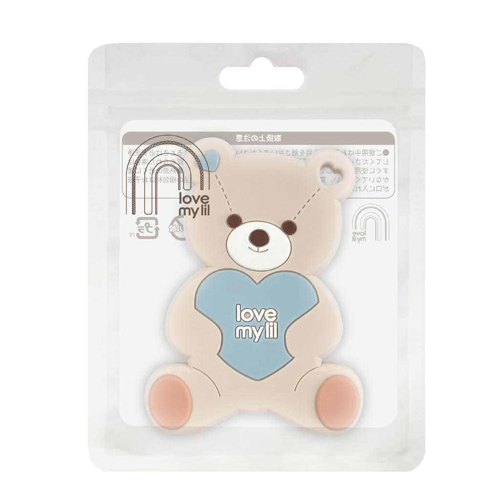 Love My Lil Teething 3 Months and Silicone Teething Soothes Itchy Baby Toy, Up, Toy, Chewable, Gums, BPA-Free, Gift, LT-BE-BL (Bear Blue)