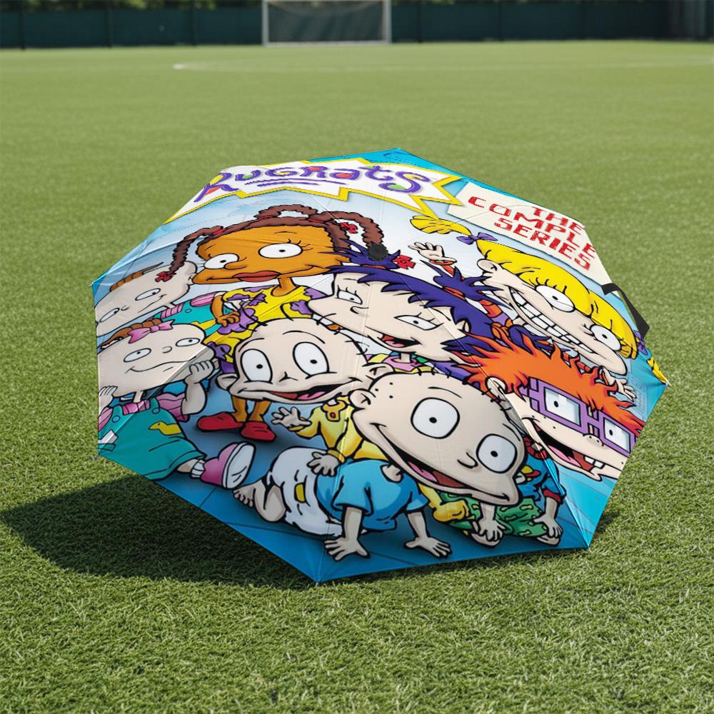 1 PC Automatic Folding Umbrella- Rugrats Pattern, Portable & Foldable Design with 8 Ribs, Christmas Birthday Gifts