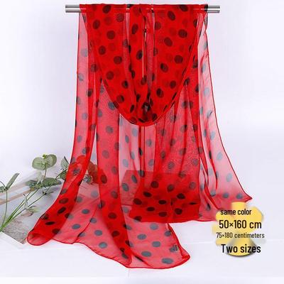 Klassischer Tupfenmuster Seidengeorgette Schal - Vielseitiges Sommer-Sonnenschutz-Tuch