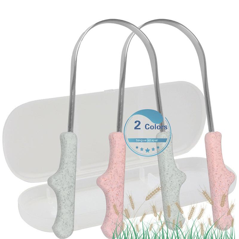 Stainless Steel Tongue Scraper With Storage Box Oral Cleaner Brush Fresh Cleaning Hygiene High Quality Tongue Scrape