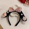 Pearl Hanfu Headband Bow Ancient Style Hair Hoop Antique Chinese Style Headwear  Headwear