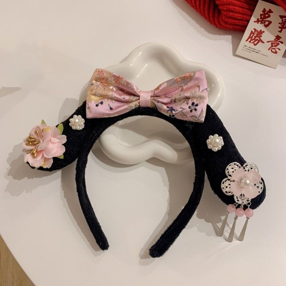 Pearl Hanfu Headband Bow Ancient Style Hair Hoop Antique Chinese Style Headwear  Headwear