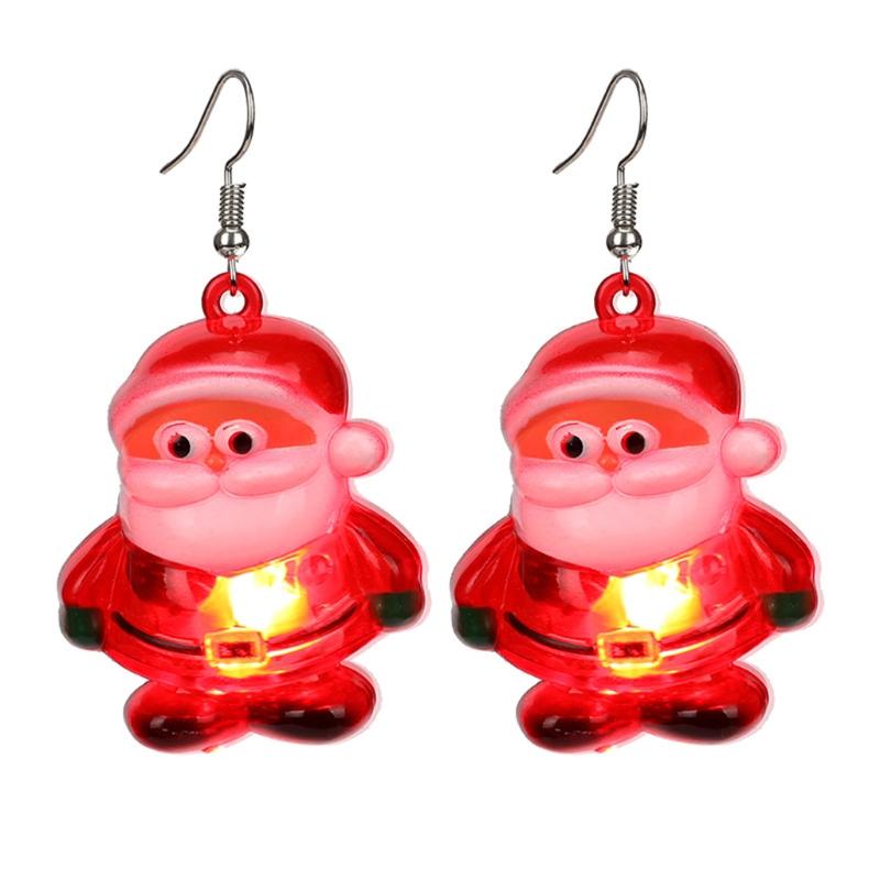 Christmas Party Earrings LED Lights Christmas Tree Glowing Dangler Glow in the Dark Snow Eardrop Easter Present Gift