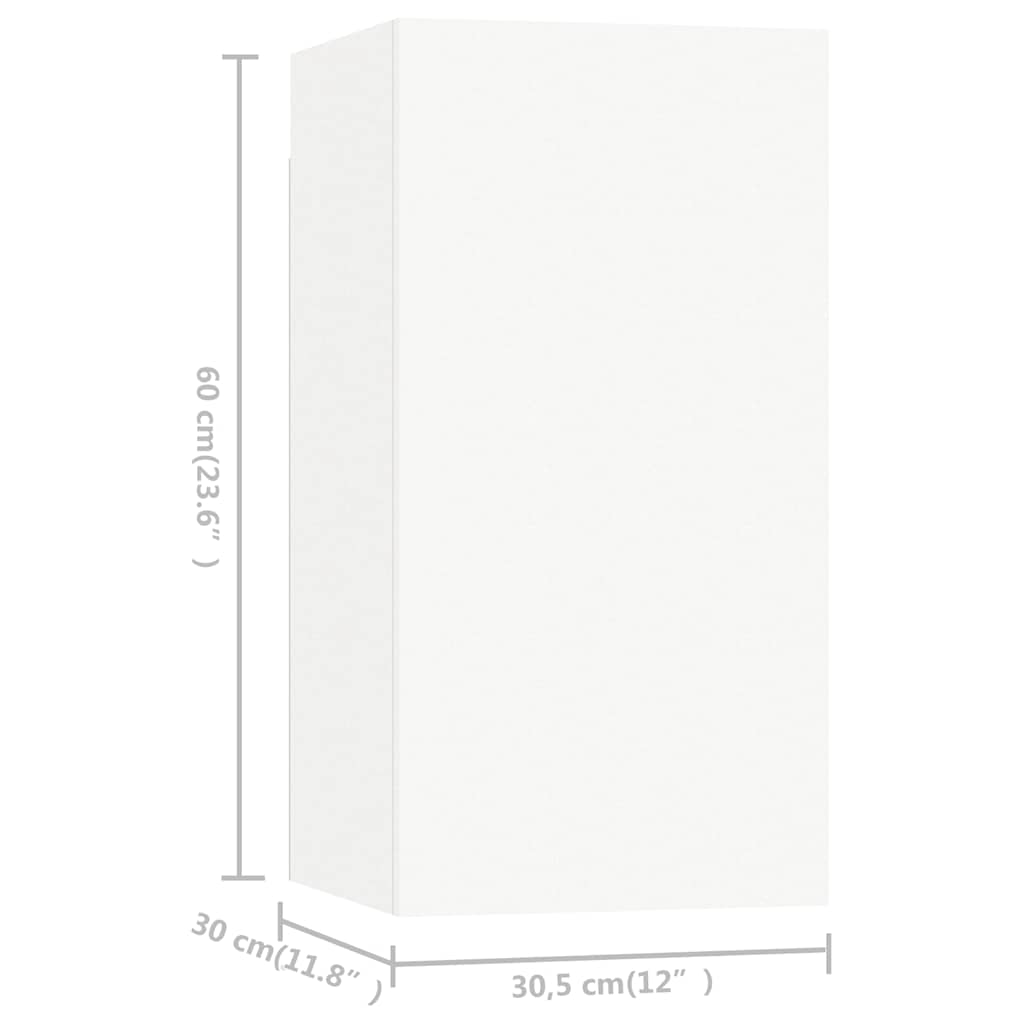 Vidaxl Szafki Telewizyjne, 7 Szt., Białe, 30,5X30X60 Cm, Płyta Wiórowa