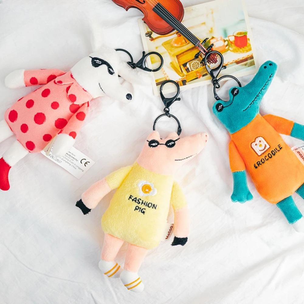

with Fashion Cloths Plush Doll Keychains Stuffed Animal Key Rings Creative Key Chains