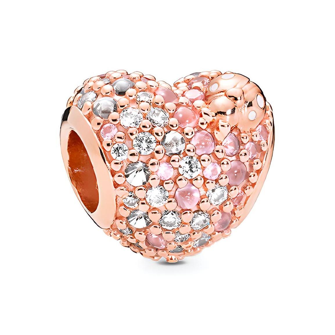 Pandora Shining Ladybug Heart Charm Women Charm 787894NPOMX Pink,F