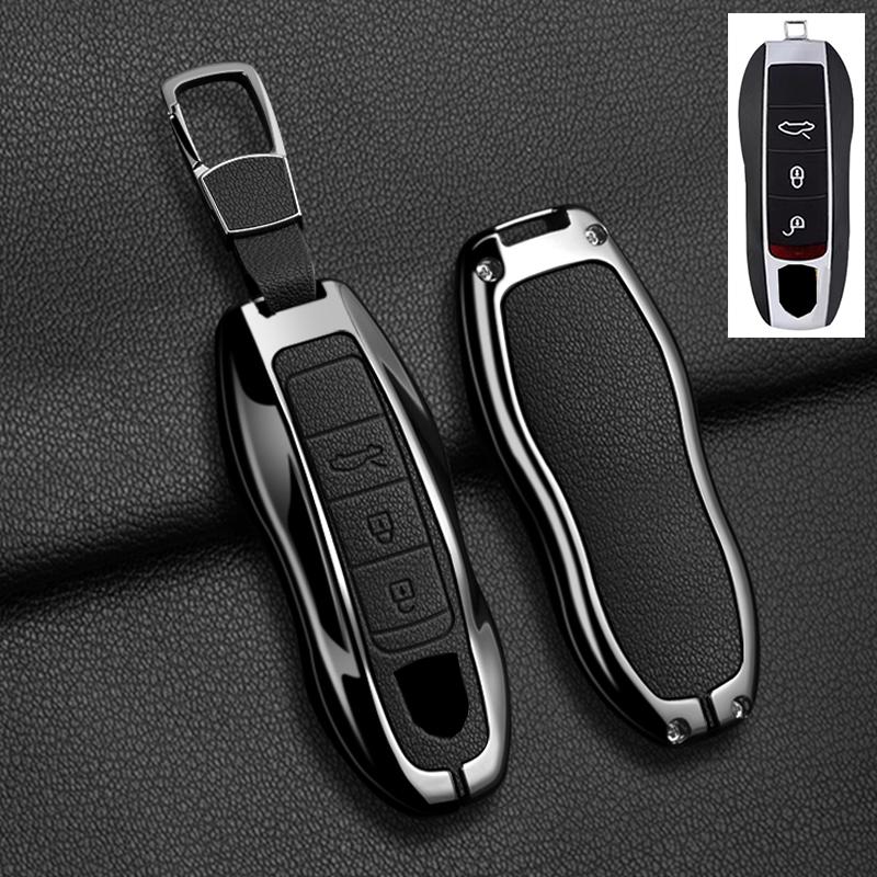 Car Key Case Cover For Porsche Panamera Spyder Carrera Macan Cayman Cayenne 911 970 981 991 Zinc Alloy Car Protector Keychains