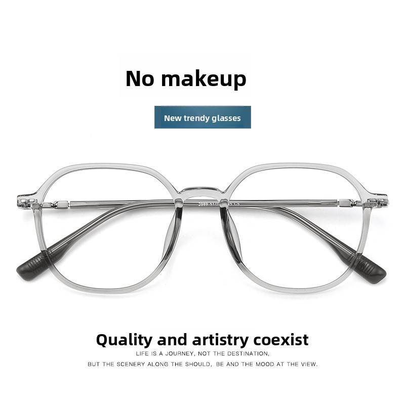 

Oval Glasses Frame With Blue Light Blocking For Fashionable Women And Men Transparent Gray