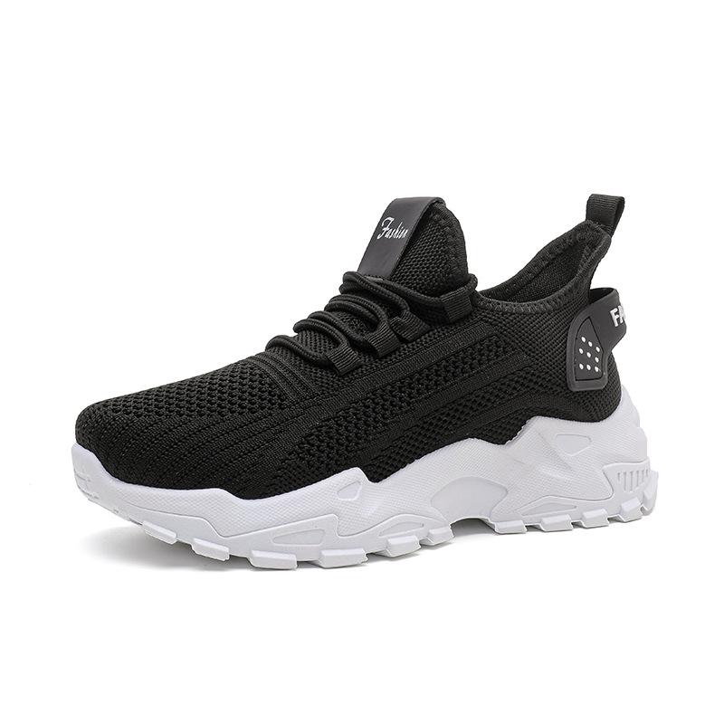 Women's Red Mesh Shoes Breathable Mesh Sneakers for Women Knitted Shoes Women White Platform Tennis Shoes Thick Sole Casual Shoe