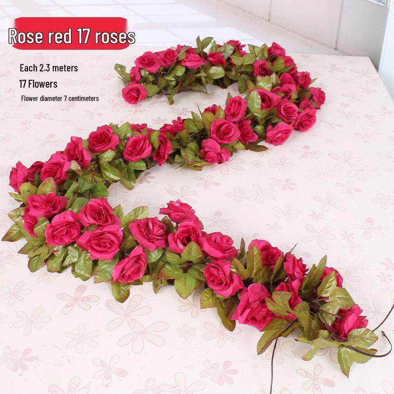 Silk Flower Vine for Air Conditioner and Heating Pipe Decoration