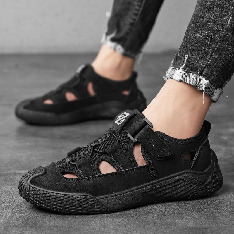 

Весенне-летняя обувь, повседневные дышащие сандалии, удобная мужская обувь 39-44 44 чёрный