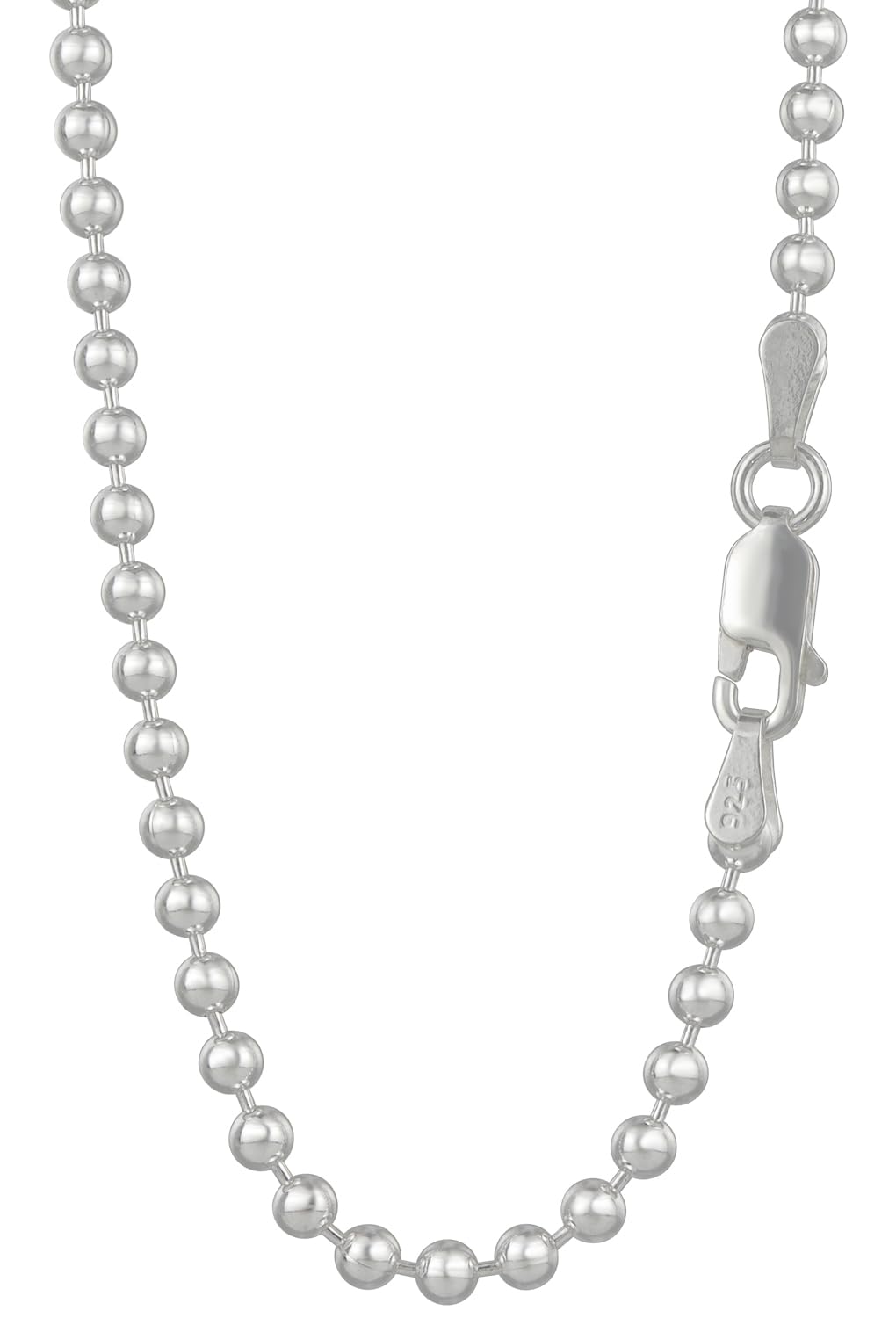 

Silver 925 Ball Chain Width Length Chain Necklace Large Thick Thick Simple [Shinjuku Ginnokura] approx. 3.0mm 40-80cm (70cm) Women s Men s
