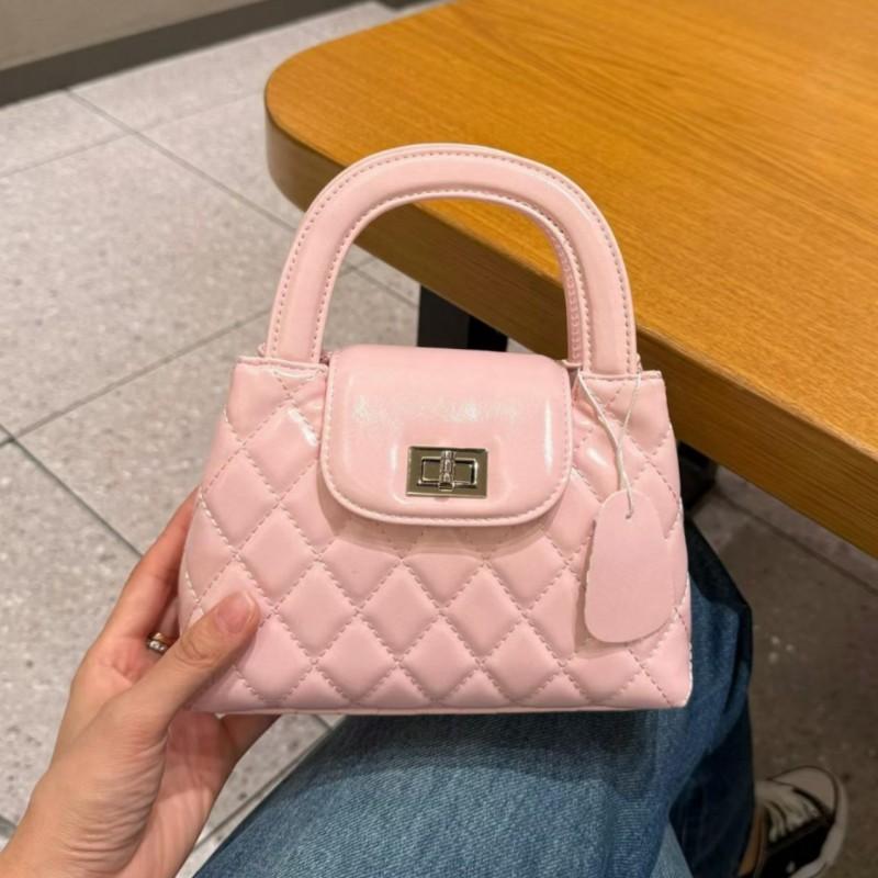 Borsa a tracolla da donna con tracolla a catenella, design trapuntato, pelle PU, portatile, a spalla, per uso quotidiano