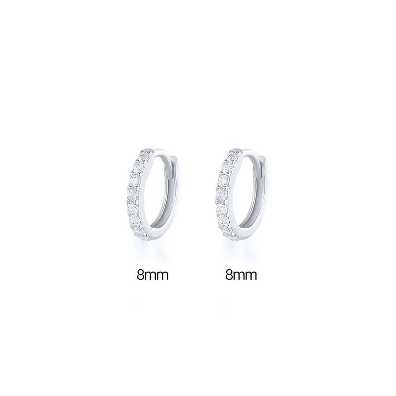 Cao Shi Korean Zircon Diamond Earrings - Simple, Fresh, Round Ear Buckle for Women