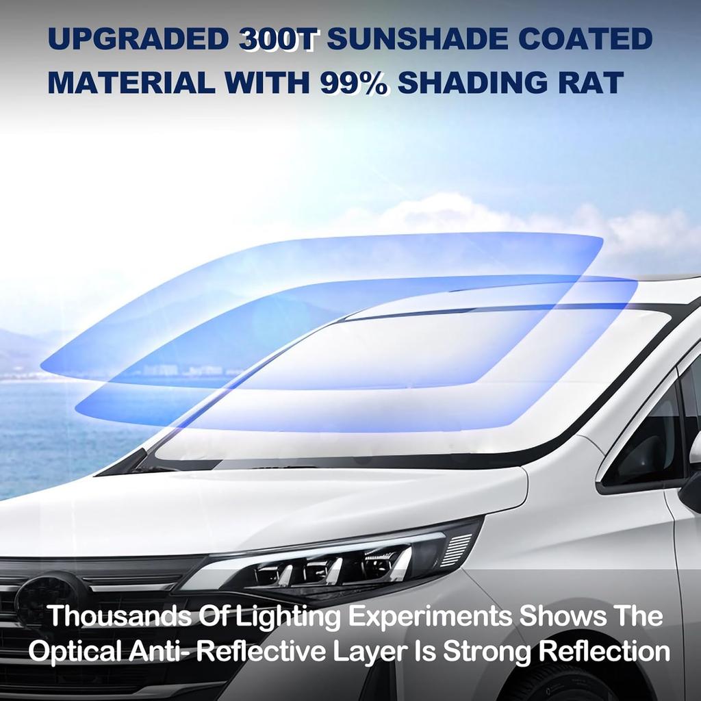 Car Window Sun Shade Front Windshield Compatible with Toyota Tundra New 2025 2024 2023 2022 2021-2007 Custom Fit Limited SR5 Platinum TRD Pro Pickup