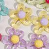 Colorful Hollow Flower Resin Crafts Cute Five-Petaled Flower Accessories Cute Hairpin Phone Cases Jewerly Decor Keychain