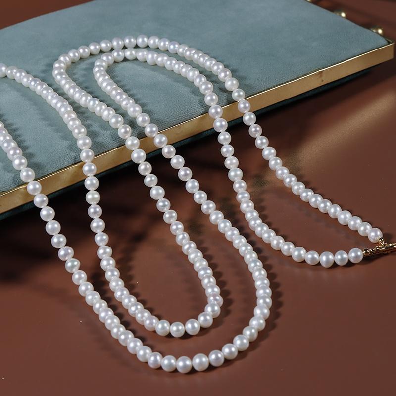 Classic Jewelry Design 120cm Natural Freshwater Pearl Sweater Chain Long Wear 6mm Round Pearls