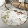 Round Area Rug Modernist Farmhouse Theme Unique Hand Painted Multi Colored Overlays Panel Blanket for Apartment Lounge Decor