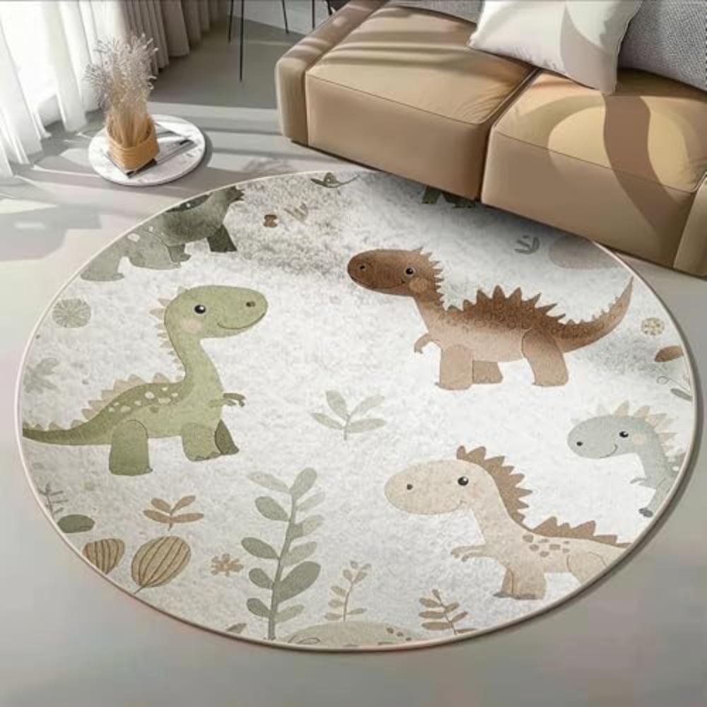 Round Area Rug Modernist Farmhouse Theme Unique Hand Painted Multi Colored Overlays Panel Blanket for Apartment Lounge Decor