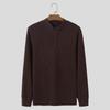 INCERUN Men Buttons Mockneck Long Sleeve Rib Knitted Pullovers Tops