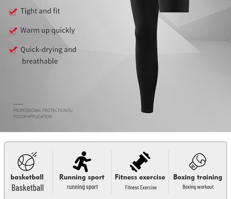 Basketbalové legíny na jednu nohu: Legíny s deväťbodovým, päťbodovým základným dizajnom pre šport a fitness