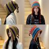 1PCS Autumn And Winter Warm Wool Hat Hand-woven Hollow Bag Hat Women's Ethnic Style Fringed Ear Protector Knitted Hat