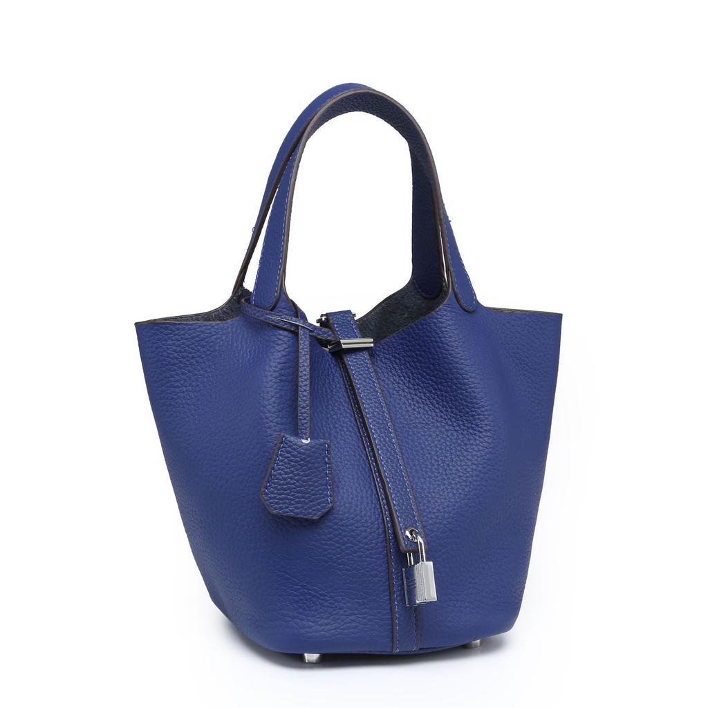 First Layer Cowhide Vegetable Basket Bucket Bag, Cross-border Fashion Large-capacity Tote Bag, Genuine Leather Women's Bag Factory Wholesale