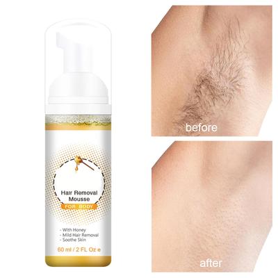 Spray depilatorio para todo el cuerpo, axilas y piernas. Hidratante, espuma suave. 60 ml.