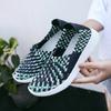 Wish Elastic Band Handwoven Shoes Large Size Single Shoes Comfortable Flat Bottom Mother Shoes Large Size