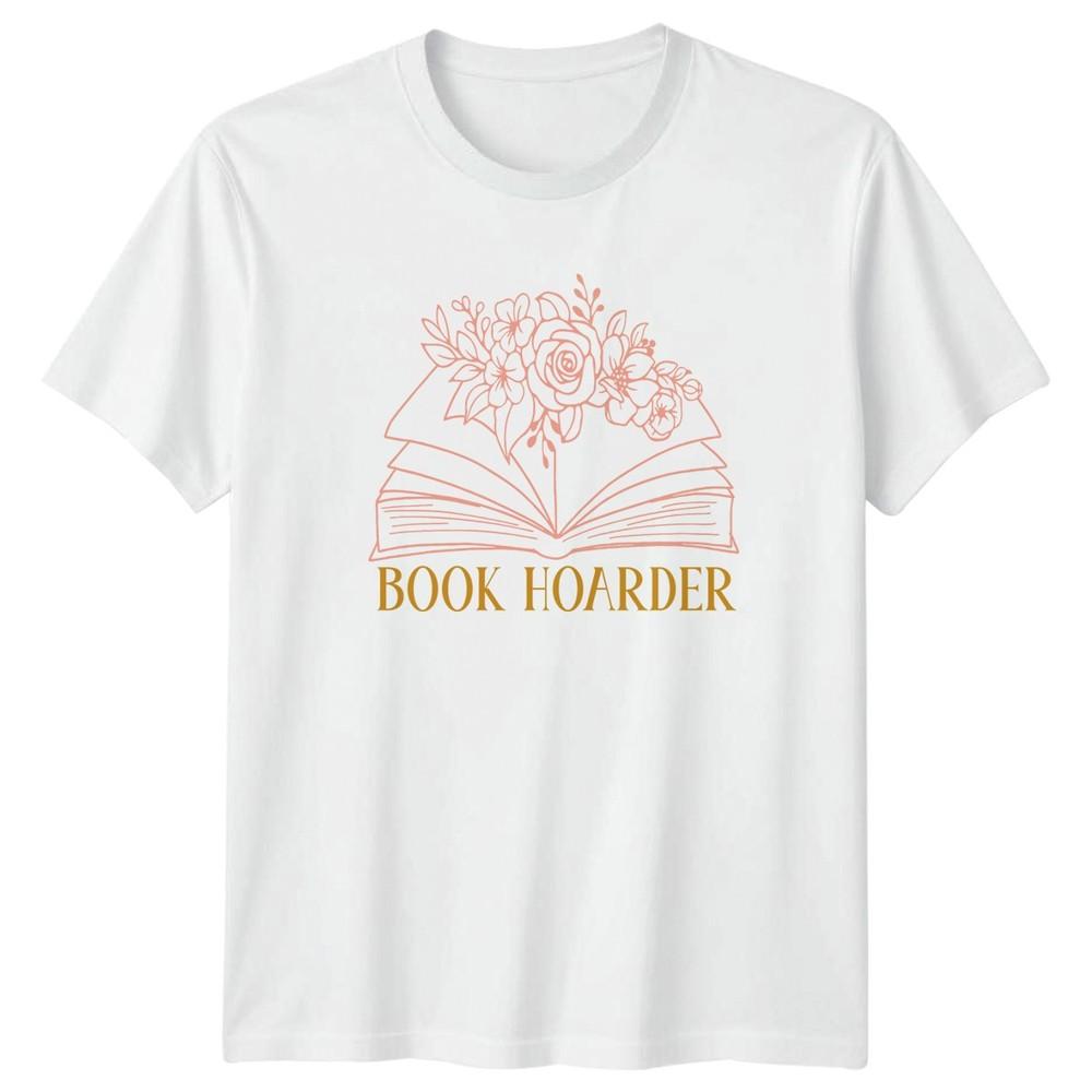 Book Hoarder Unisexs TShirt Bibliophile Floral Reading Gift S