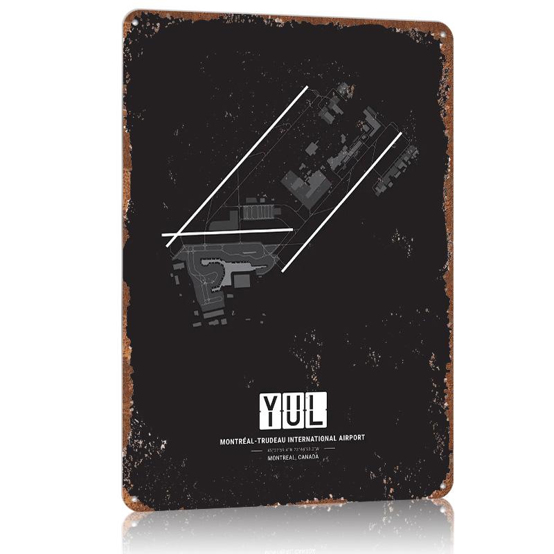 

Montreal Airport Layout Metal Poster Tin Sign Wall Art Things for Room Design Customizable Metal Signs for Home Decoration Decor 20x30cm（7.8x11.8inch）