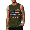Men's Sleeveless Tank Top Casual Loose Fit Summer Daily Wear Muscle Shirt with Flag Graphic Print Lightweight Breathable Fabric
