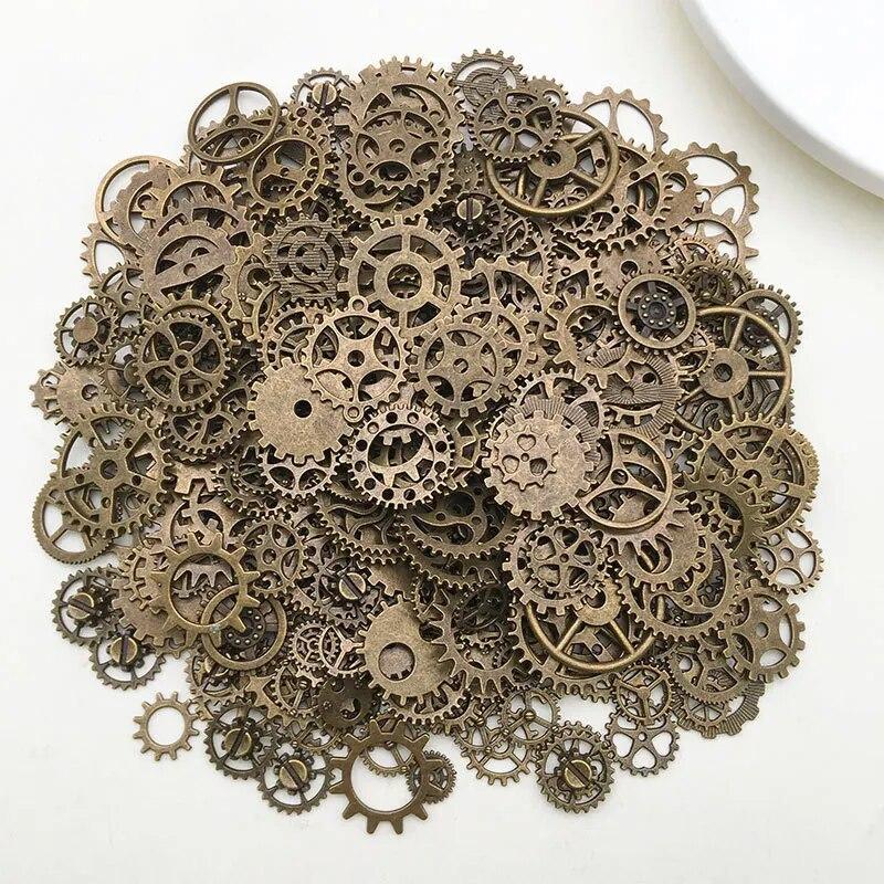 Ca. 50g Zufällige Farbmischung Zufällige Größen Metall Mechanisch Steampunk Zahnräder Zahnräder Anhänger Für DIY Schmuckherstellung Zubehör