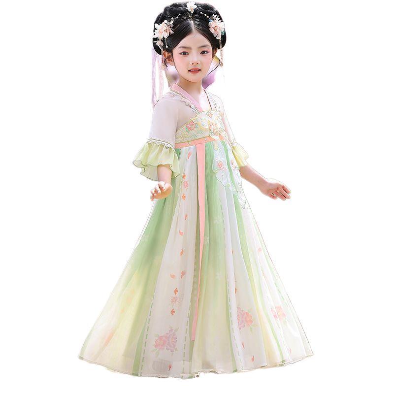 2026 New Hanfu Style Princess Dress: Ancient Chinese Fairy-Inspired Birthday Outfit for Girls