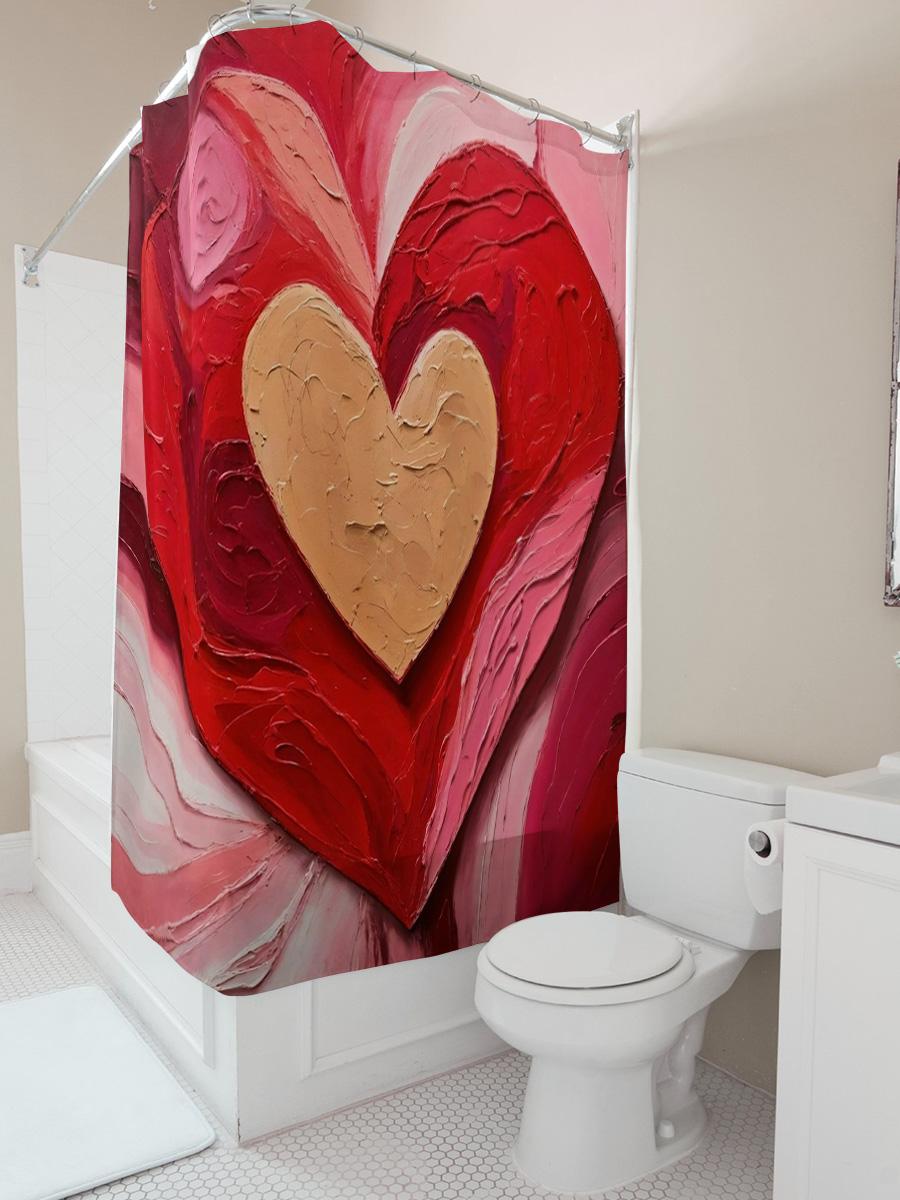 

Abstract Heart Art Shower Curtain For Bathroom Decoration W60H190(CM)-1 Pcs