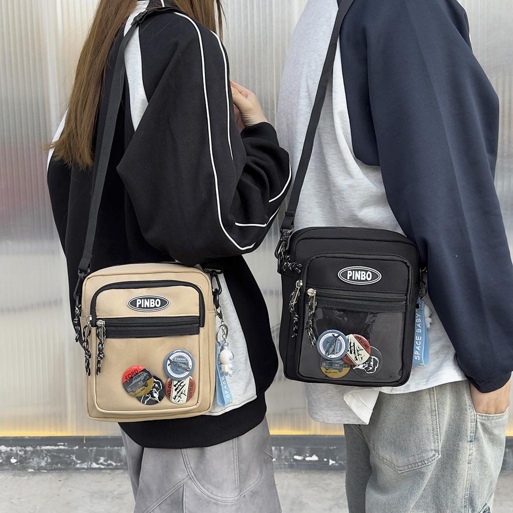 Bags Women's Trendy Brand Mini Casual Japanese Shoulder Bag Men's Mobile Phone Bag Casual Street Sports Messenger Bag Small Bag