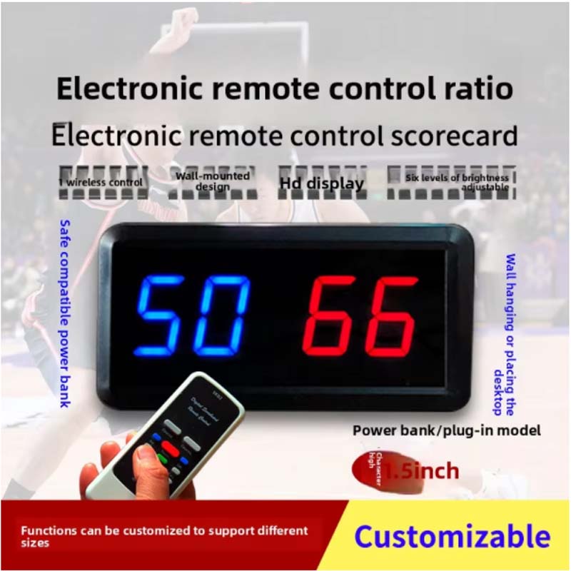 Wireless Remote-Controlled LED Scoreboard Display Unit for Football and Basketball Games