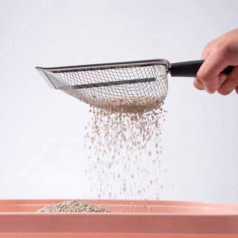 Katzenstreuschaufel aus Edelstahl mit feinen Löchern