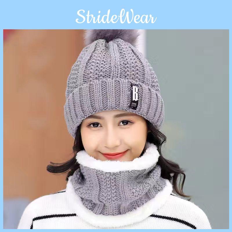 Knitted Winter Hat With Plush Balls And Letter Decorations For Outdoor Daily Use